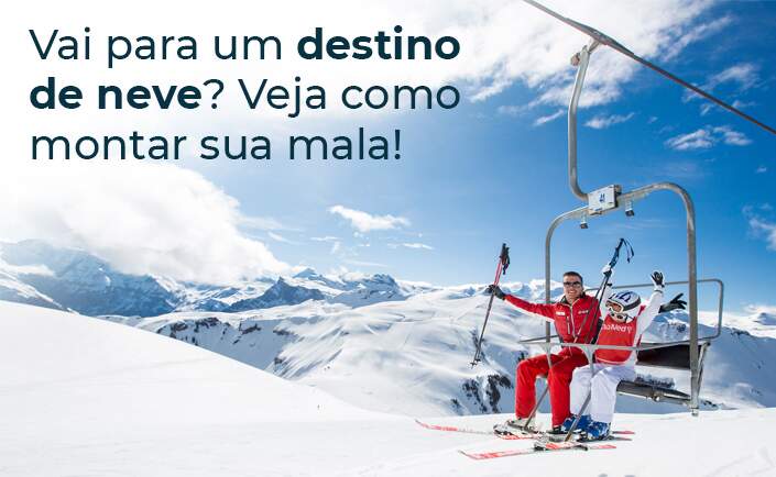 Mala de viagem para férias na neve